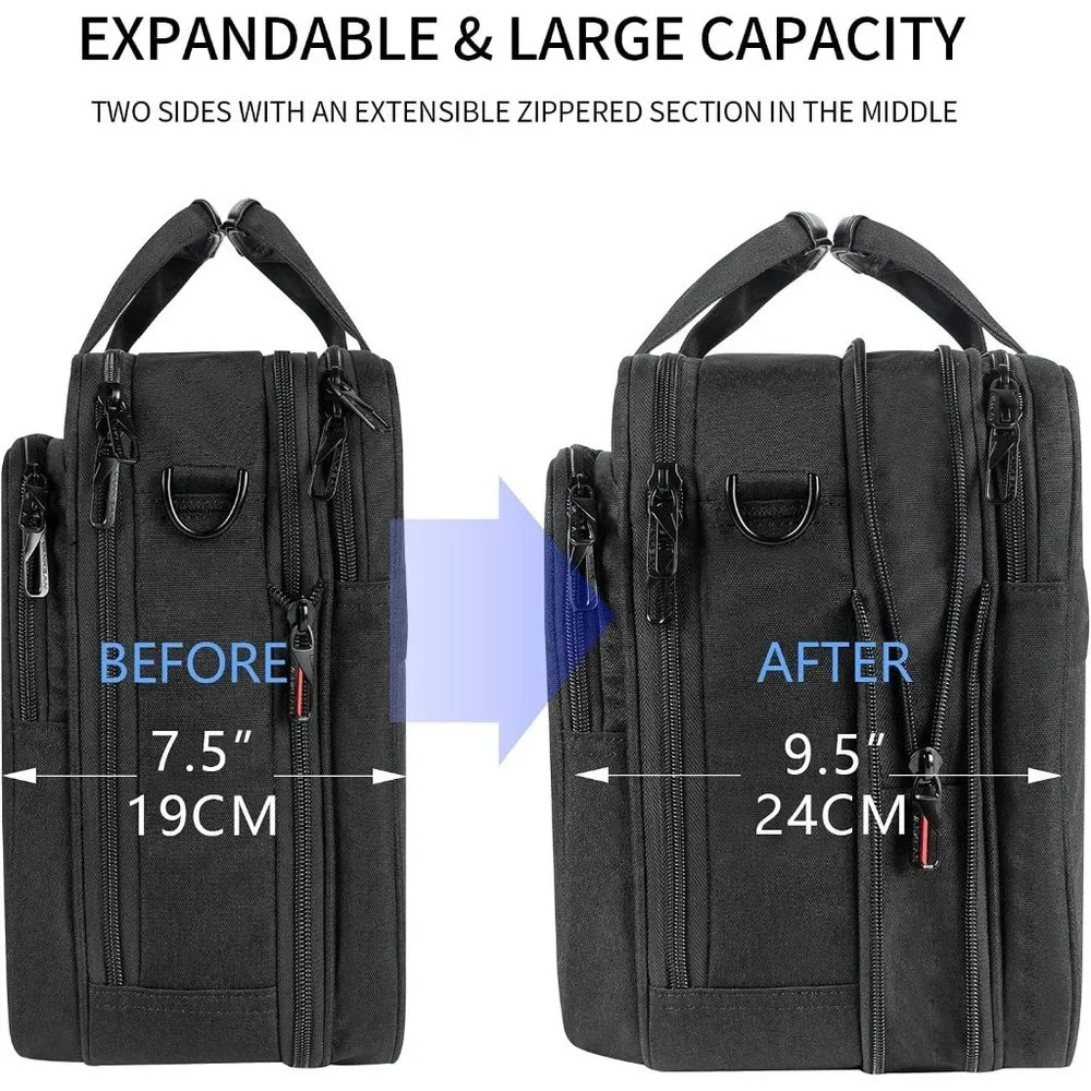 VANKEAN Laptop Briefcase Fits Up to 17.3 Inch Expandable Shoulder Bag for unisex